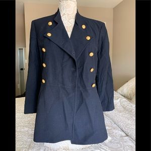 Ralph Lauren Navy Double Breasted Jacket 14P - NEW